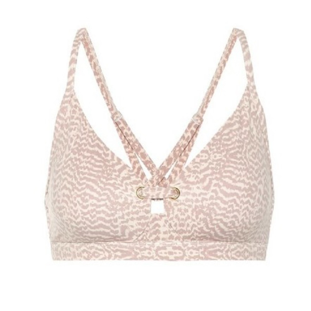 Varley Beige Snake Print Lindley Sports Bralette